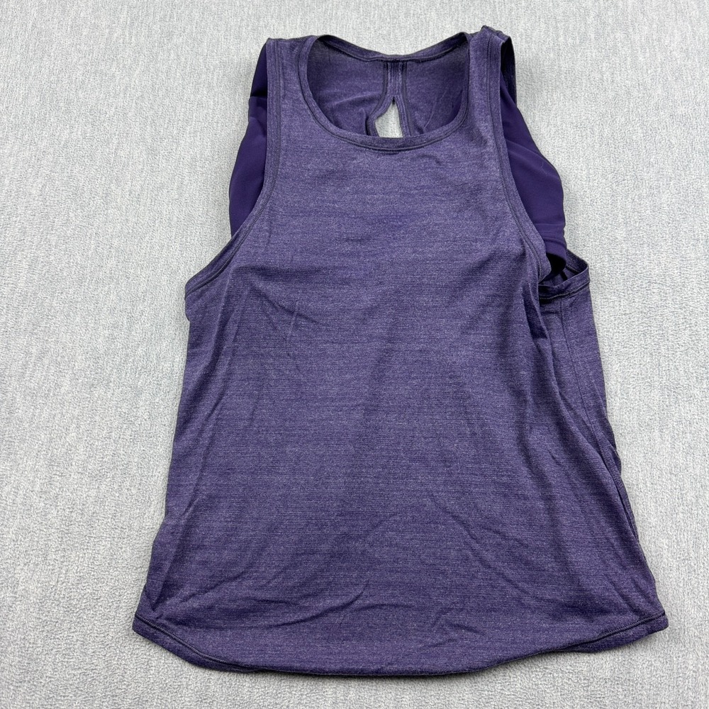 Lululemon Tank Top Womens 4 Purple Heathered Aeon Twist & Reach Running Workout